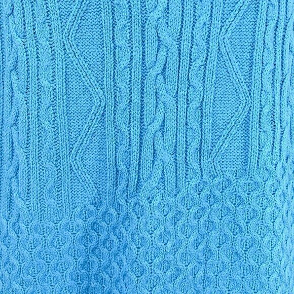 Women's New York & Company Sweater | Blue | Crew Neck | Large | Cable Knit - Picture 11 of 14